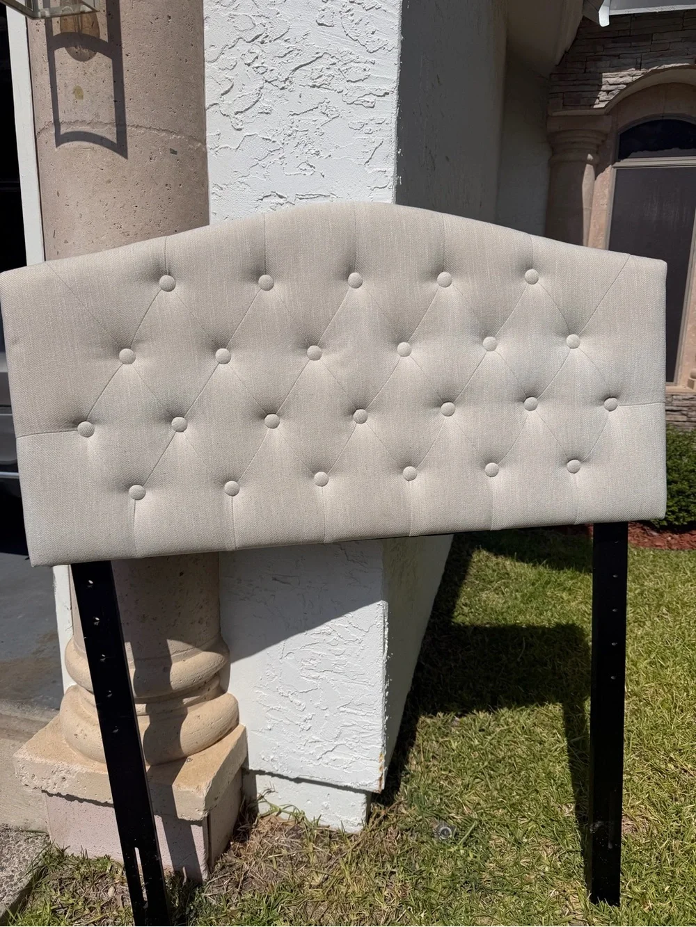 Target Button-Tufted Headboard in Light Beige